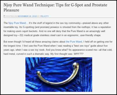 Quirk reccomend njoy wand prostate