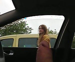 Fucking the girlfriend in her fathers car.