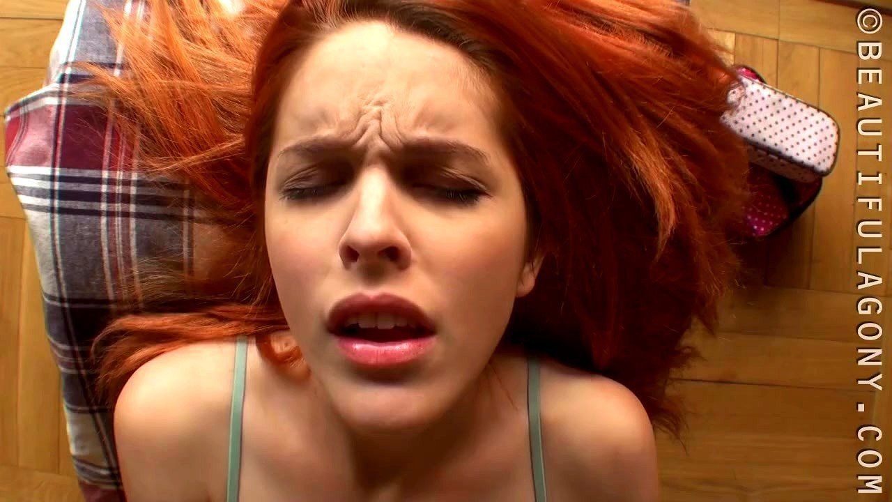 Beautiful agony redhead