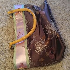 Asian styled bamboo handled purses handbags