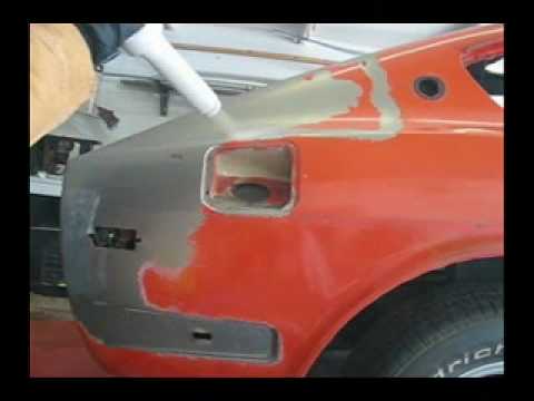 Blast car media off paint strip