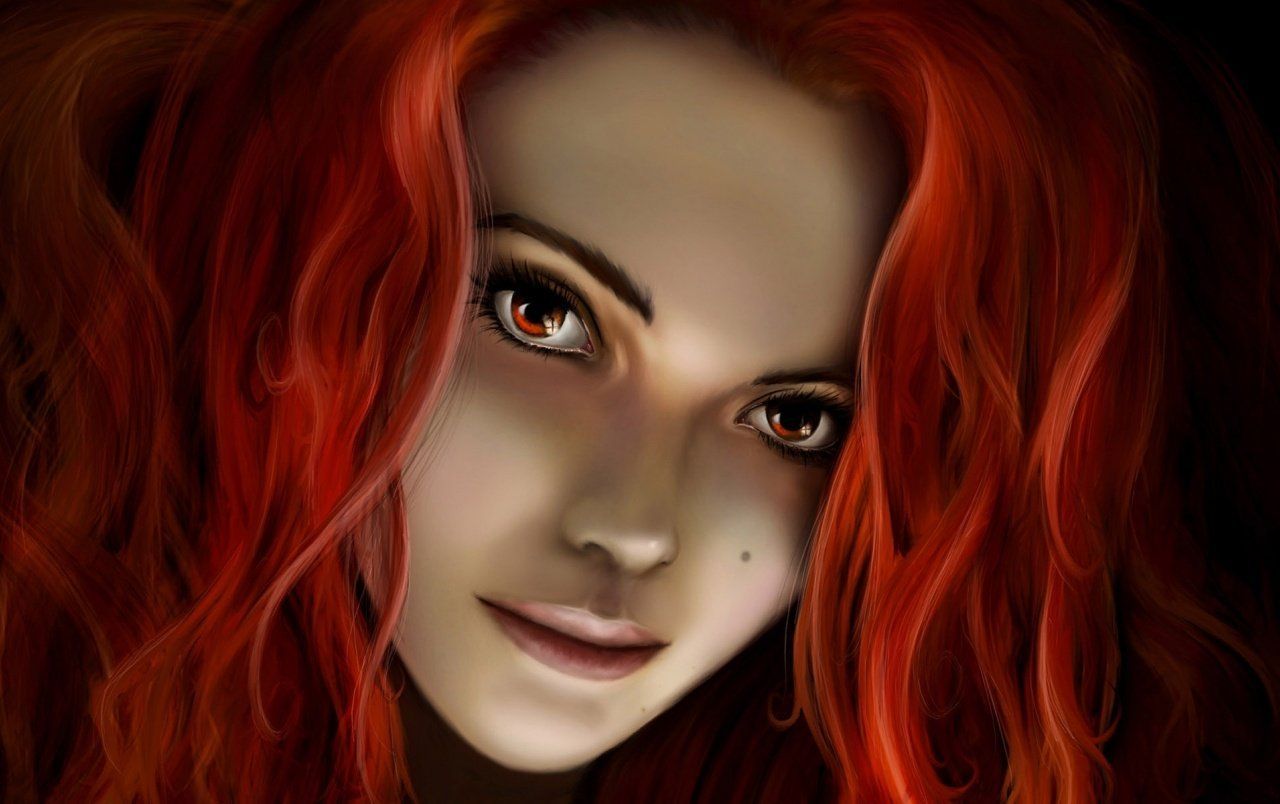 Animated redhead female avatars