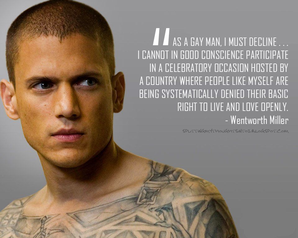 Sentinel reccomend Wentworth miller gay bisexual