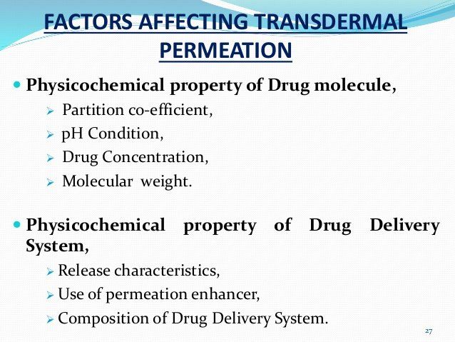 WMD reccomend Penetration enhancer in transdermal drug delivery system
