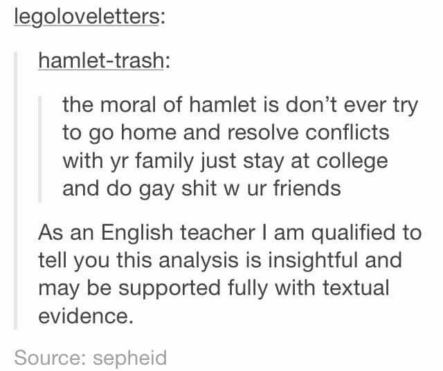 Speed reccomend Evidence hamlet is bisexual