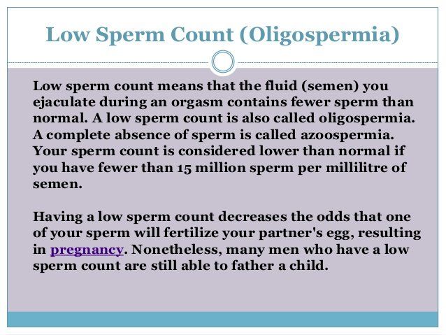 Orgasm frequency versus sperm count
