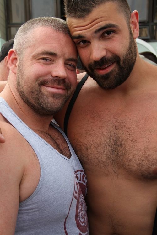 Mature gay hairy men kissing