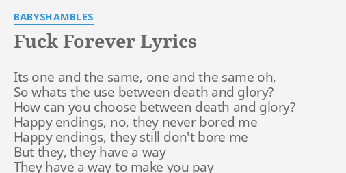 Fuck forever lyrics