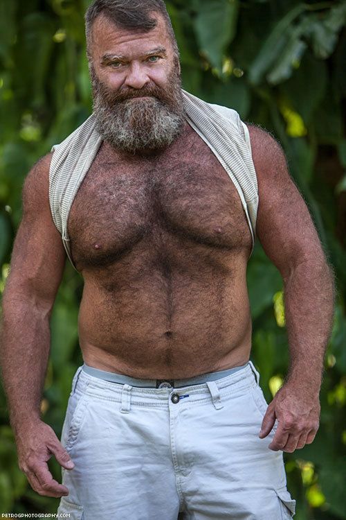 Hairy chest gay muscle bear