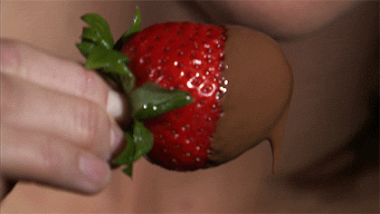 Wants come lick this strawberry