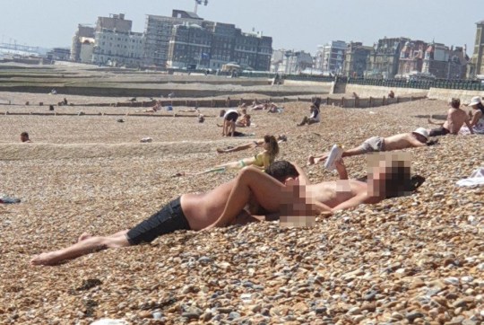 Nudist couples beach