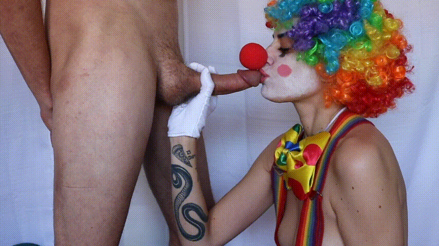 Clown mistress milking sissy prostate