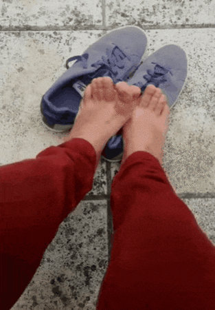 Sneakers socks and sweaty feet