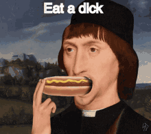 Sucking hotdog dick eating